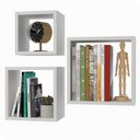 Ver imagem 7 de 3 Nichos para Livros Parede Quarto Sala Quadrado Branco