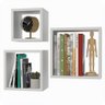 3 Nichos para Livros Parede Quarto Sala Quadrado Branco - 7