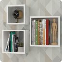 Ver imagem 1 de 3 Nichos para Livros Parede Quarto Sala Quadrado Branco
