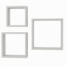 3 Nichos para Livros Parede Quarto Sala Quadrado Branco - 6