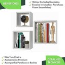 Ver imagem 3 de 3 Nichos para Livros Parede Quarto Sala Quadrado Branco