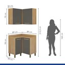 Ver imagem 5 de Armario Aéreo de Canto 2 Portas com Balcão 2 Portas de Canto Pérola Valdemóveis