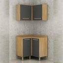 Ver imagem 1 de Armario Aéreo de Canto 2 Portas com Balcão 2 Portas de Canto Pérola Valdemóveis