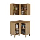 Ver imagem 3 de Armario Aéreo de Canto 2 Portas com Balcão 2 Portas de Canto Pérola Valdemóveis