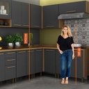 Ver imagem 4 de Armario Aéreo de Canto 2 Portas com Balcão 2 Portas de Canto Pérola Valdemóveis