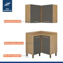 Ver imagem 2 de Armario Aéreo de Canto 2 Portas com Balcão 2 Portas de Canto Pérola Valdemóveis