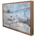 Ver imagem 1 de Quadro Decorativo Caixa Alta com Vidro Abstrato Mármore Azul Maya TaColado Moldura Madeira 120 x 80c
