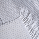 Ver imagem 3 de Xale para Sofá Manta Grid Jacquard 2,10m x 1,35m com Franja 60% Algodão / 40% Poliéster Tecido