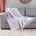 Ver imagem 2 de Xale para Sofá Manta Grid Jacquard 2,10m x 1,35m com Franja 60% Algodão / 40% Poliéster Tecido