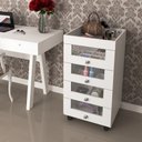 Ver imagem 2 de Gaveteiro Para Quarto 4 Gavetas PE2009 Branco - Tecno Mobili