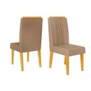 Ver imagem 1 de Kit 2 Cadeiras Sala Jantar Lia 2 Un Cedro/suede Kraft Bege - Dj Móveis