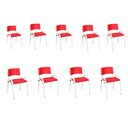 Ver imagem 2 de Kit 9 Cadeira Iso Infantil Creche, Escola Base Branco Vermelho