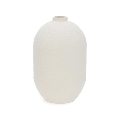 Vaso em Metal Rustico Branco Mart 38cm