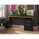 Ver imagem 4 de Mesa Gamer Escrivaninha DRX 4000 136cm Móveis Leão Preto Tx E Amarelo Tx