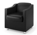 Ver imagem 2 de Kit 8 Poltronas Decorativa Reforçada Recepção Clinica Salão Courino Preto