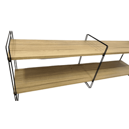 Nicho Prateleira 25 Cm X 120 Cm - Amadeirado Super Luxo C/suporte Preto - 2