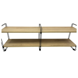 Nicho Prateleira 25 Cm X 120 Cm - Amadeirado Super Luxo C/suporte Preto - 1