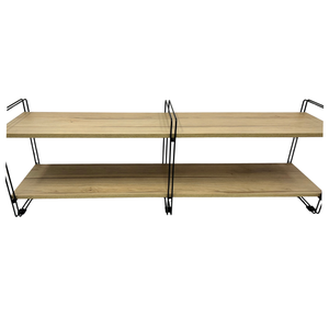 Nicho Prateleira 25 Cm X 120 Cm - Amadeirado Super Luxo C/suporte Preto