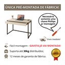 Ver imagem 4 de Kit Home Office Escrivaninha Industrial com Gaveta e Prateleira 100% Mdf Premium e Aço