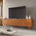 Ver imagem 1 de Rack para TV até 75 Polegadas 100% MDF 220cm Pés em Madeira Maciça 4 Portas Grécia