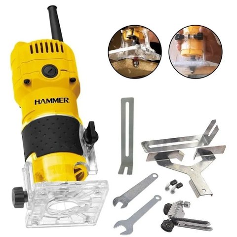 Tupia Manual Laminados 06mm C/ Guia Reta 710w Tm-710 Hammer