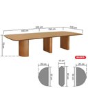 Ver imagem 3 de Mesa de Jantar Celebra 14 Lugares Retangular Tampo Duplo MDF Cinamomo 330x135cm Amêndoa Decorise