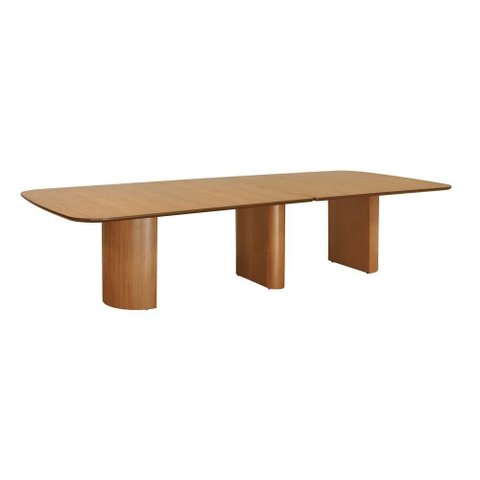 Mesa de Jantar Celebra 14 Lugares Retangular Tampo Duplo MDF Cinamomo 330x135cm Amêndoa Decorise