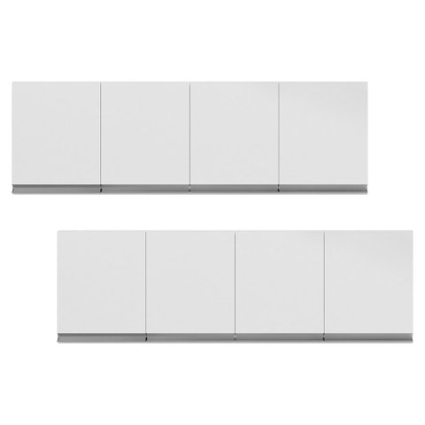 Kit 02 Armários de Cozinha Aéreo Andréia 160cm 4 Portas Branco - Desk Design