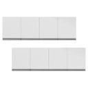 Ver imagem 1 de Kit 02 Armários de Cozinha Aéreo Andréia 160cm 4 Portas Branco - Desk Design