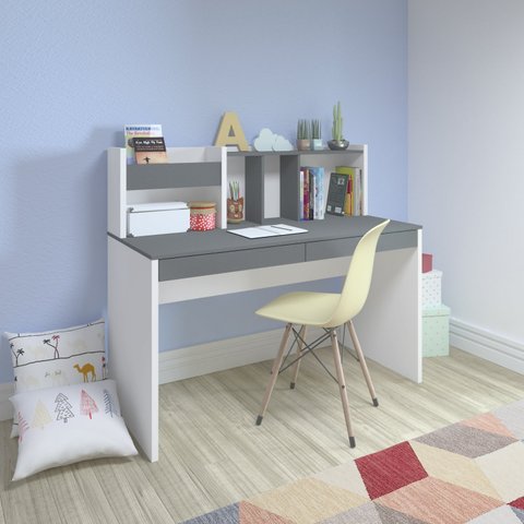 Escrivaninha com Painel 2 Gavetas e Nicho Artany