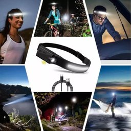 Lanterna Led de Cabeça Profissional Recarregável Camping Sensor de Movimento Adulto:Único/preto/Unis - 7
