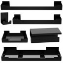 Ver imagem 1 de Kit de Acessórios para Banheiro 6 Peças Adesivo Preto F.elg