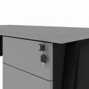 Ver imagem 6 de Mesa Escrivaninha 120cm x 60cm com Gaveteiro Suspenso e Tampo Chanfrado F5 Office Cor:Cinza Sagrado