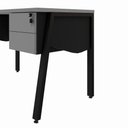 Ver imagem 5 de Mesa Escrivaninha 120cm x 60cm com Gaveteiro Suspenso e Tampo Chanfrado F5 Office Cor:Cinza Sagrado