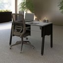 Ver imagem 7 de Mesa Escrivaninha 120cm x 60cm com Gaveteiro Suspenso e Tampo Chanfrado F5 Office Cor:Cinza Sagrado