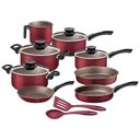Ver imagem 1 de Jogo de Panelas 10 Peças Alumínio Paris Revestida com Antiaderente Starflon Max Tramontina Vermelho