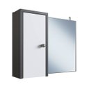 Ver imagem 1 de Armário Espelho 1 Porta 2 Prateleiras 50 Cm Grafite/branco Versato Lva040