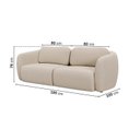 Ver imagem 4 de Sofá Modular 2 Lugares Bouclé Orla 190cm CabeCasa MadeiraOriginals Bege Areia