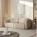 Ver imagem 1 de Sofá Modular 2 Lugares Bouclé Orla 190cm CabeCasa MadeiraOriginals Bege Areia