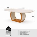 Ver imagem 5 de Conjunto de Jantar Olimpia 6 Cadeiras Tampo MDF Veludo Bege 180cm Bom Pastor Móveis