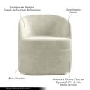 Ver imagem 3 de Poltrona Decorativa Design Moderno Bel Sala de Estar Base Giratória Veludo Bege G33 - Gran Belo