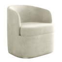Ver imagem 2 de Poltrona Decorativa Design Moderno Bel Sala de Estar Base Giratória Veludo Bege G33 - Gran Belo