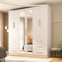 Ver imagem 1 de Guarda-Roupa Casal 100% MDF 6 Portas 6 Gavetas Verona Branco