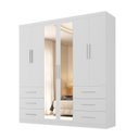 Ver imagem 2 de Guarda-Roupa Casal 100% MDF 6 Portas 6 Gavetas Verona Branco