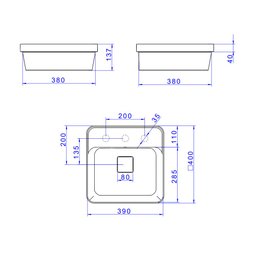 Cuba De Sobrepor Deca Slim 40X40 L.21040.M.26 Quadrada Com Mesa Barbante - 5