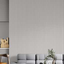 Papel de Parede Adesivo Imitação Ripado de Madeira Branca - 3
