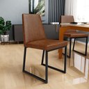 Ver imagem 3 de Kit 06 Cadeiras Decorativas Estofada para Sala de Jantar Dafne L02 Couríssimo Marrom - lyam