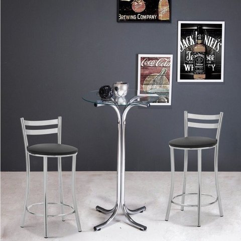 Conjunto 2 Banquetas Média 18 Preto