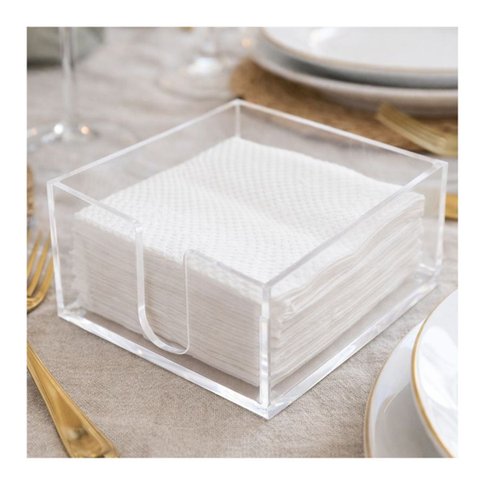 Porta Guardanapos Horizontal em Acrílico 13x13 Cm Pequeno
