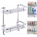 Ver imagem 1 de Suporte Organizador Porta Shampoo Sabonete Box Banheiro Banho Prateleira Dupla Aluminio Resistente C